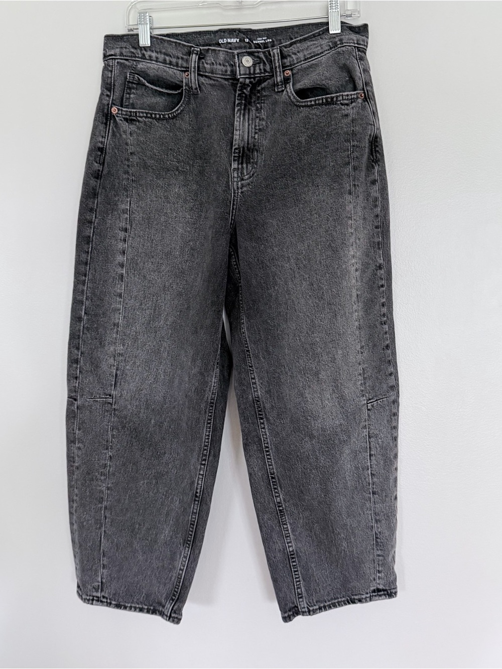 Old Navy Gray Washed Relaxed Barrel Jeans